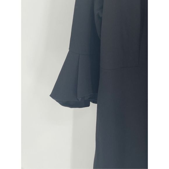 Talbots Dress Women’s Plus Size 22 W Black Bell Ruffle 3/4 Sleeve New - Picture 3 of 12